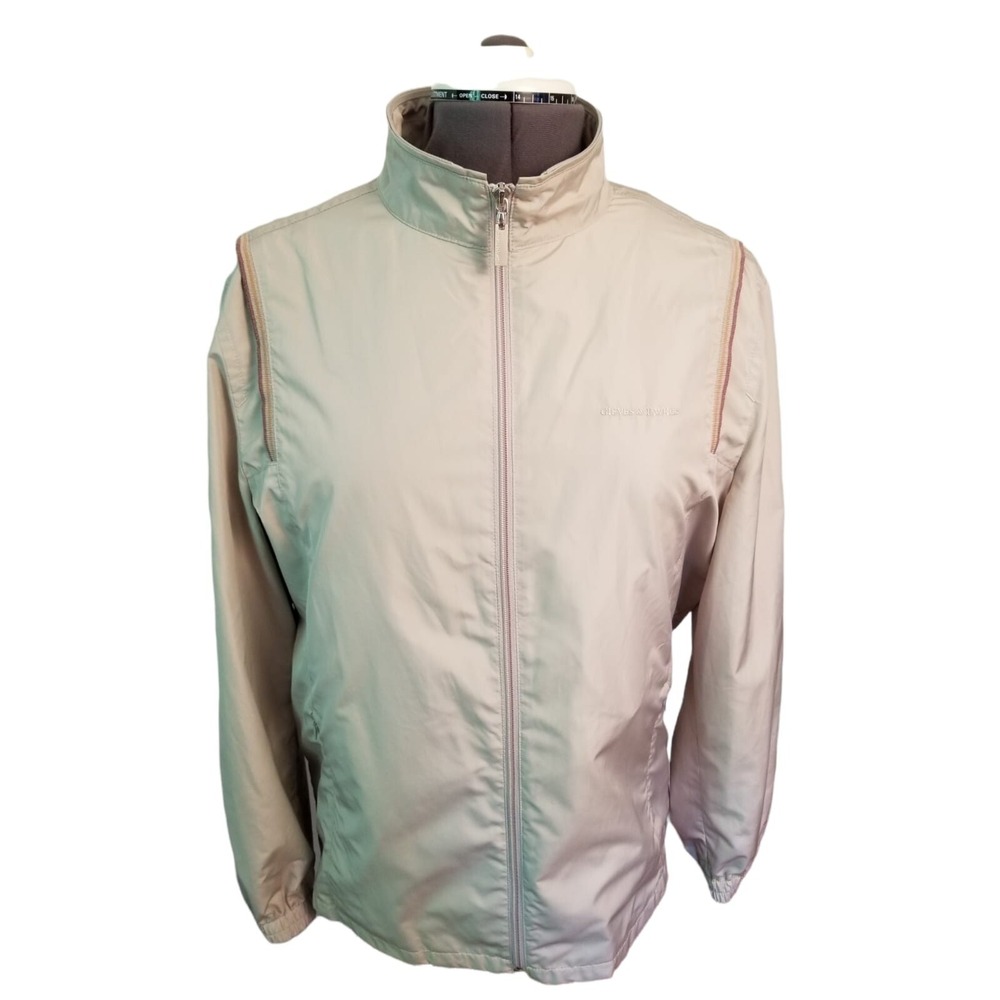 Gieves & Hawkes Beige Men's Jacket FullZip Size L Length 27 in Pit to Pit 24 in